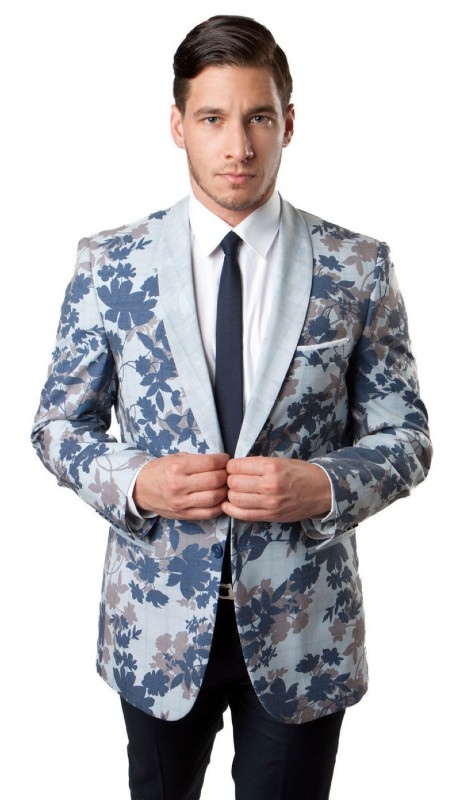 Empire Mens Sports Coat MJ148S-BLUE-BROWN